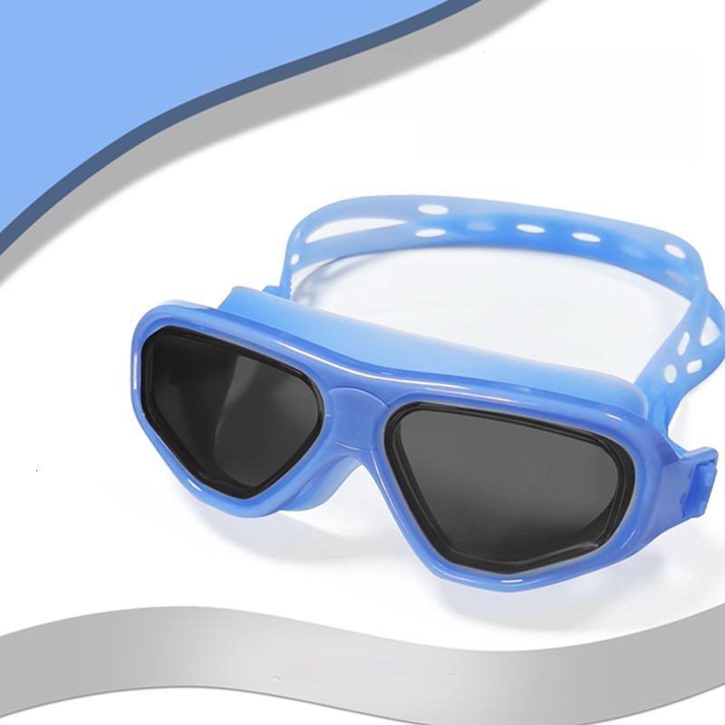 UV Protection Anti-Glare Large Frame Anti-Fog Waterproof Swimming Goggles and Swim Cap Set