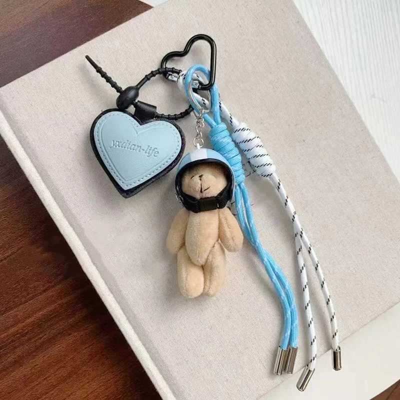Design Bag Accessories Rope Hanging Accessories DIY Personalized Keychain Cartoon Pattern Helmet Bear Animal Charm Bag M250604
