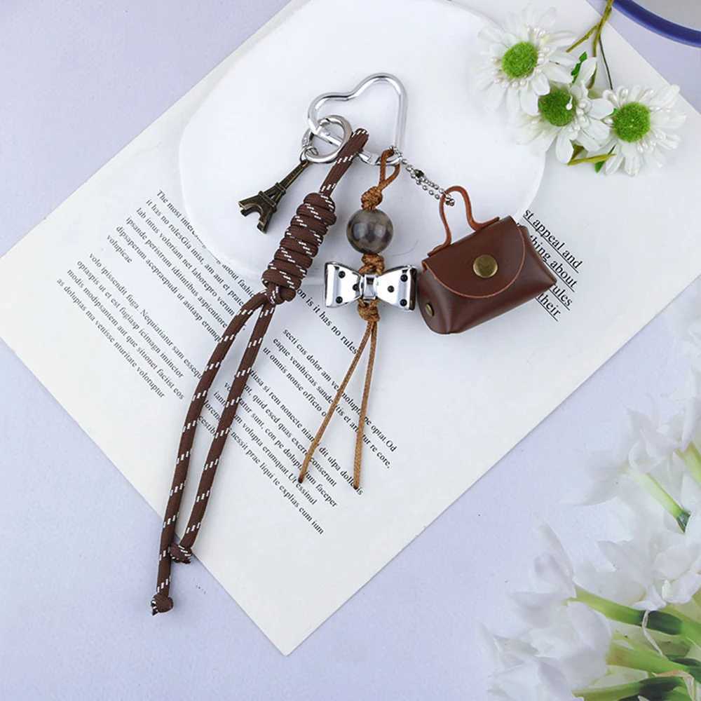 Phone Decoration Bag Charms Korean Braid Rope Bowknot Pendant Keychain Fashion New Bag Hanging Keyring Handbag Accessories W250604