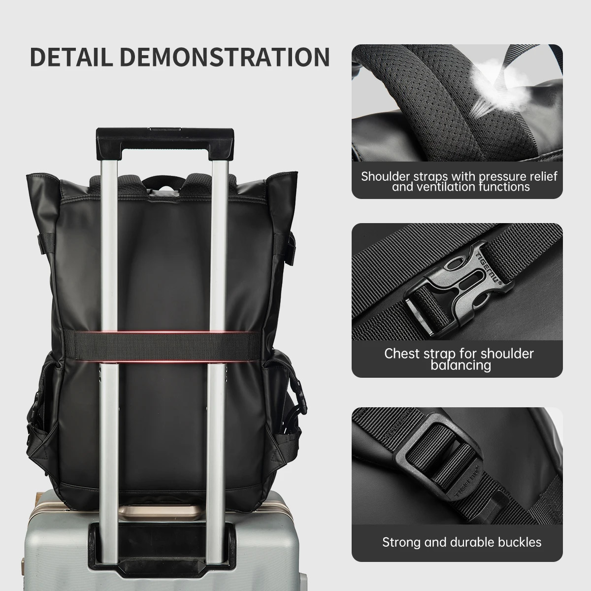 Tigernu Fashion Backpacks Men Korean Style Backpack Cool Knapsack Commuting Bags Travel Backpacks 15.6 Laptop Backpack Male Bags 250530