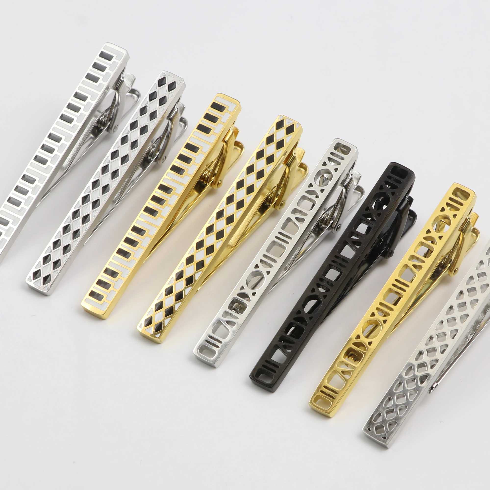 Fashion Novelty Mens Metal Tie Clip Music Note Guitar Piano Star Hollowing Out Shape Clasp Clip Business Party Bar Accessories W250604