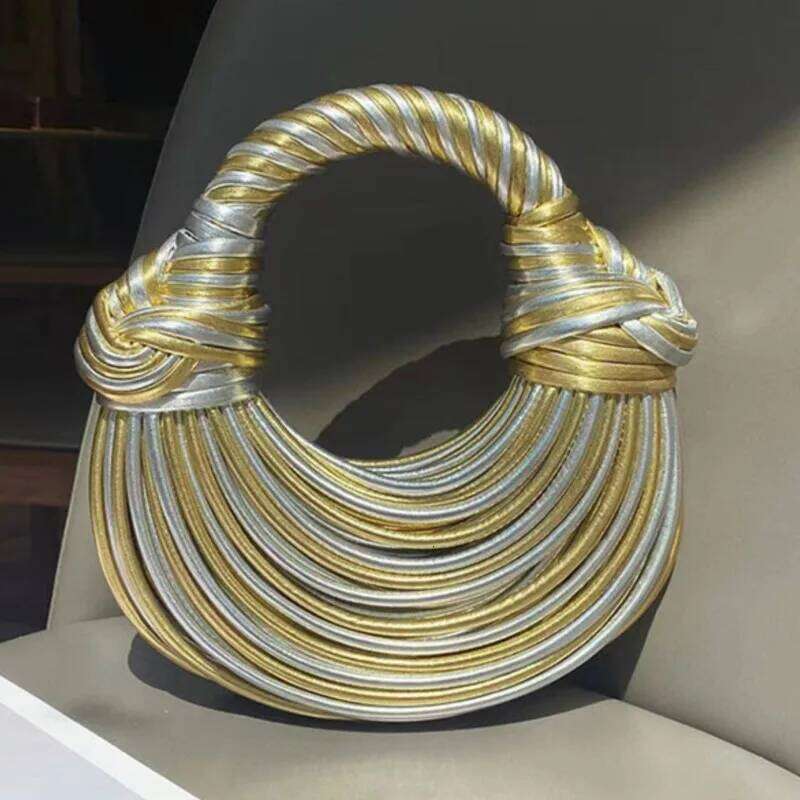 Bag Handbags For Women Designer Brand Hand Woven Noodle Bags Rope Knotted Pulled Hobo Sier Evening Clutch