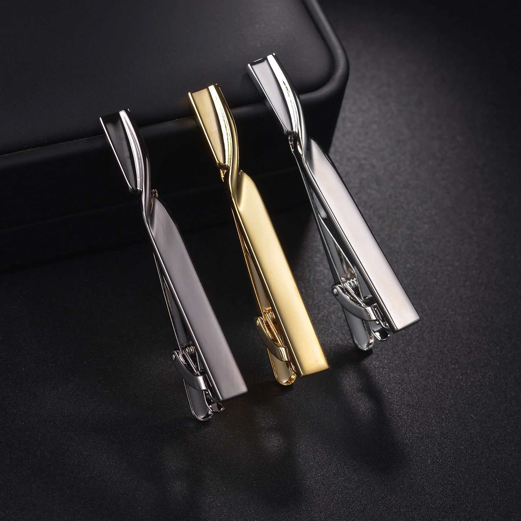 Brand New Metal Tie Clip For Men Wedding Necktie Tie Clasp Clip Gentleman Ties Bar Copper Tie Pin For Mens Accessories Jewelry W250604