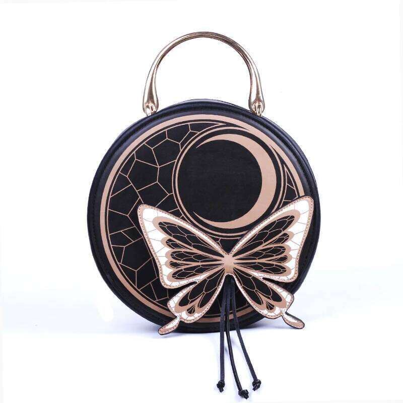 LovelyLota original design moon goth beautiful round butterfly lolita cute girl shoulder bag College