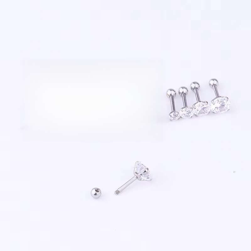 DHcollections Rhinestone Ear Studs Earrings for Women/Men Tragus Cartilage Standard Lobe Piercing Jewelry Gift