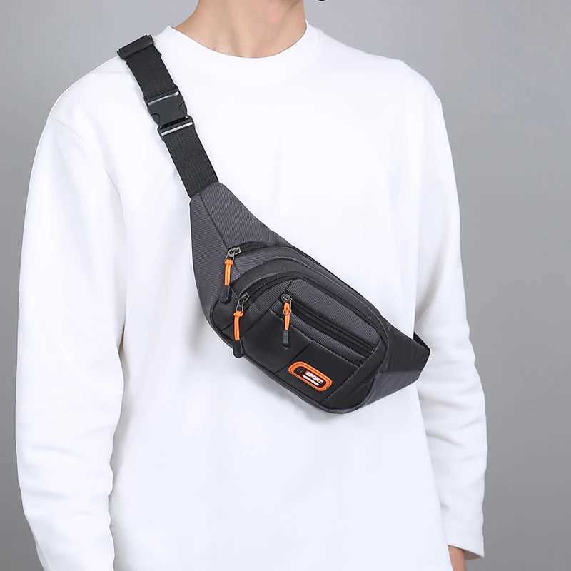 1 waist bag adjustable shoulder strap zipper closure side backpack for hiking running and outdoor activities W250604