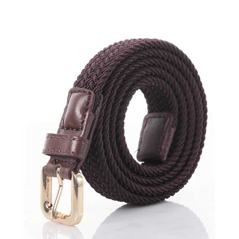 BOKADIAO Women Childrens Elastic Belt Pin Buckle Weave Stretch Canvas Belt Candy Colors Luxury Jeans Belts for Boys Girls Strap W250604