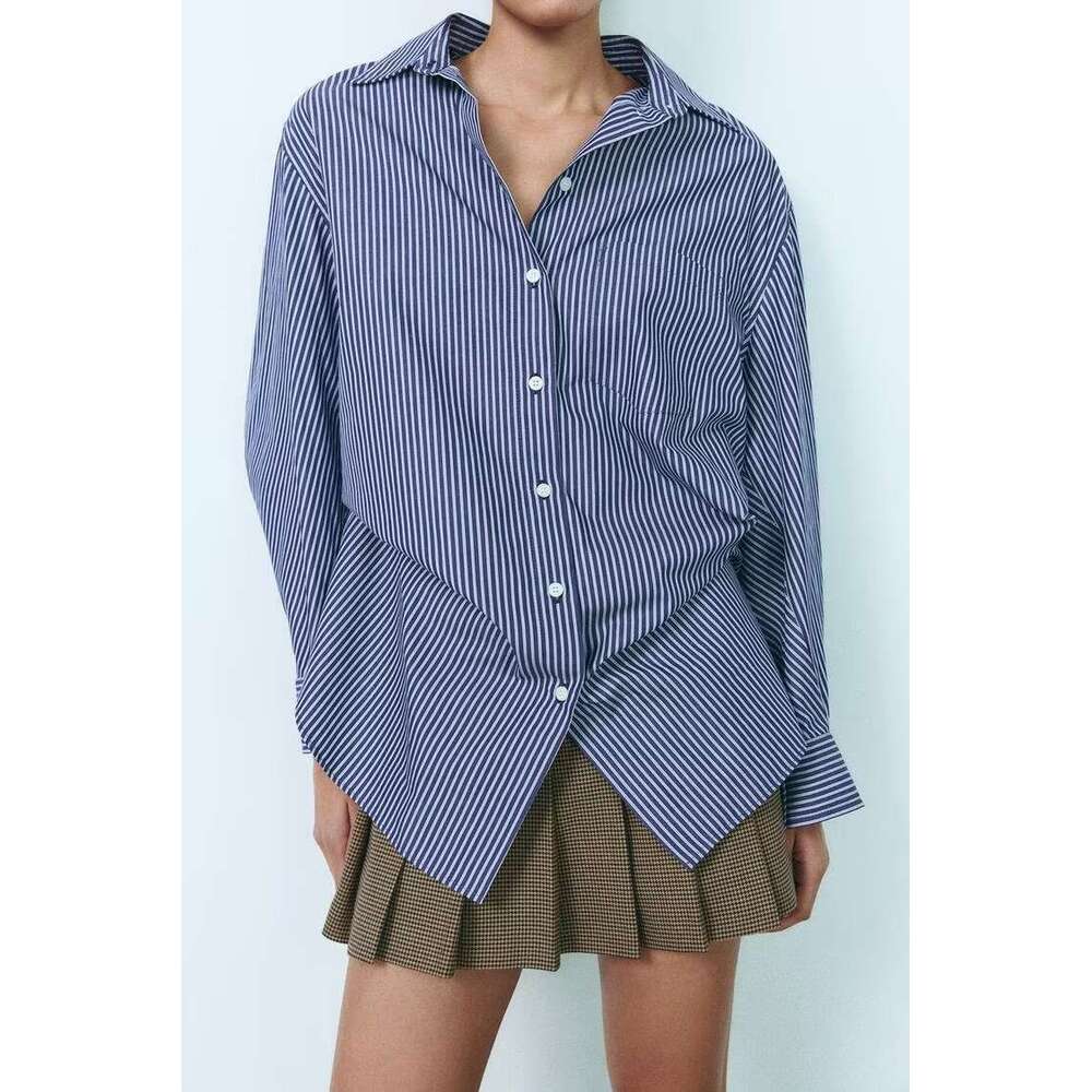 Spring New Women's Fashion Versatile Simple Batwing Sleeve Poplin Shirt B5