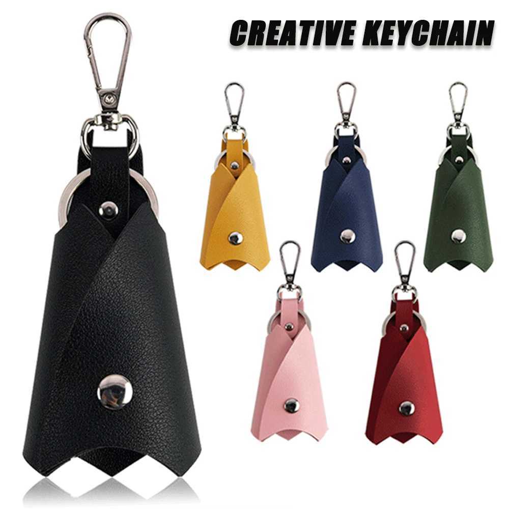 Fashion Bat Shape PU Leather Keychain Multicolor Car Key Protective Cover Keyring Women Men Anti-Lost Waist Key Bag Accessories M250604