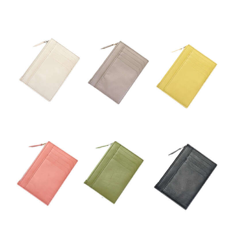Japanese Style Coin Purse Mini Genuine Leather Short Wallet Solid Color Multi-Card Slot Anti-Theft Holder Card Case