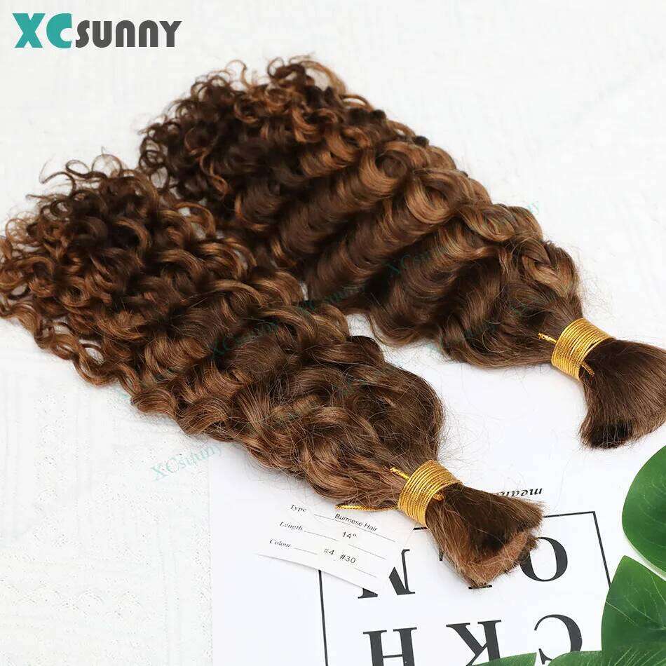 Curly Human Braiding 27 613 Loose Deep Wave 4 30 Double Drawn Bulk Hair For Boho Braids