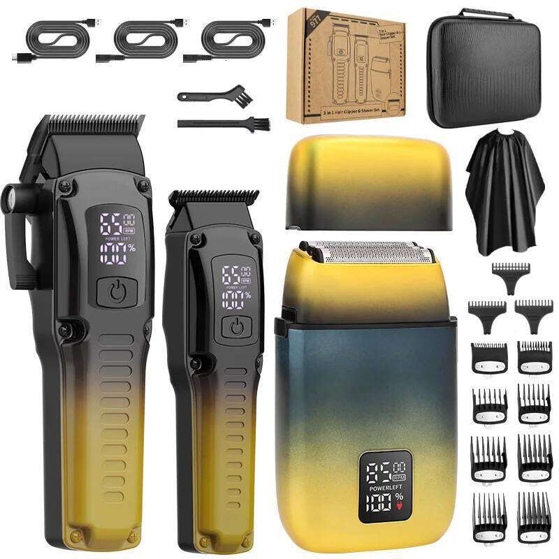 RESUXI 977 New 8500Rpm Professional Clipper + Electric Set For Barber Men's Trimmer Shaver Hair Cutting Hine