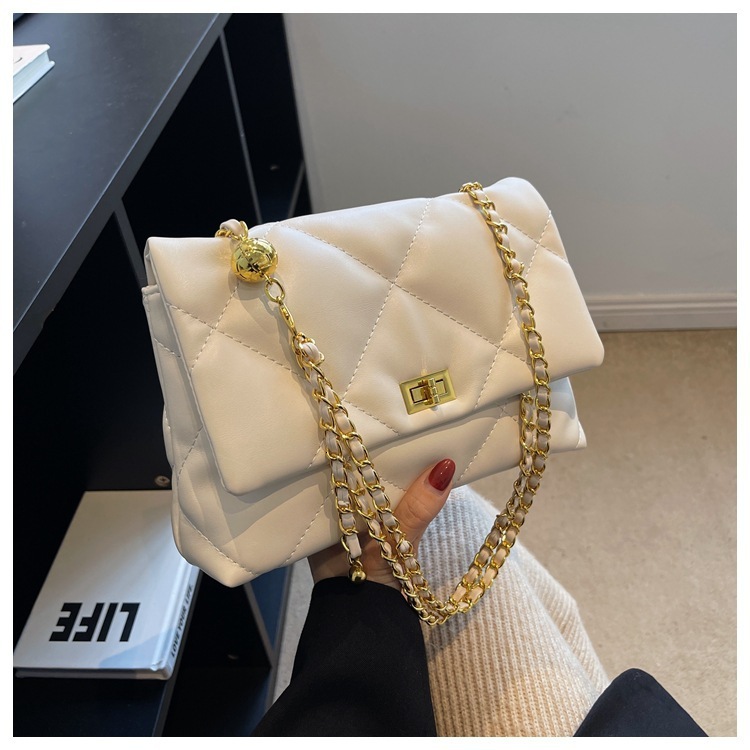 Black Free Shipping Bag For Women Shopping Bag 2025 New Fashionable High-end Single Designer Shoulder Small Square Bag Stylish Versatile Chain Crossbo
