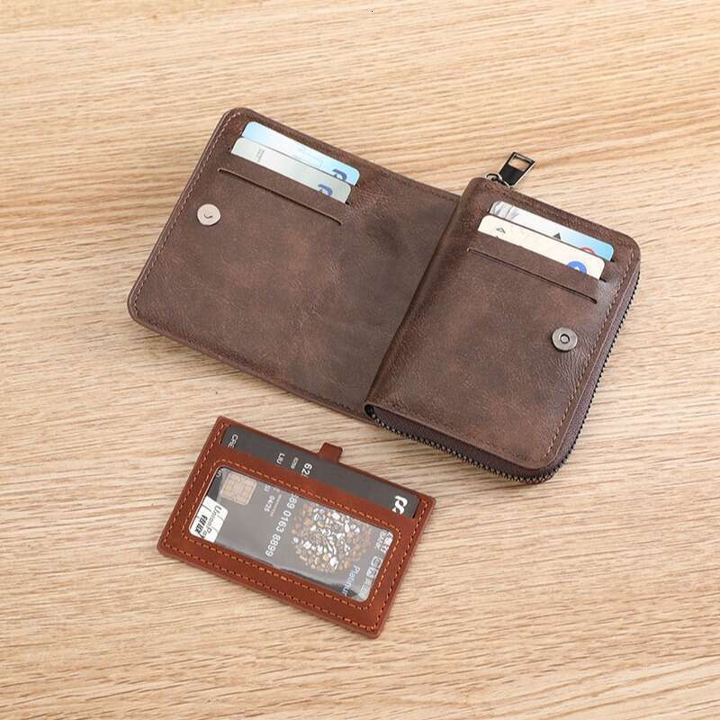 Accordion Holder Driver's License Case Bank Card Zipper Business Creative Storage Coin Purse for Men