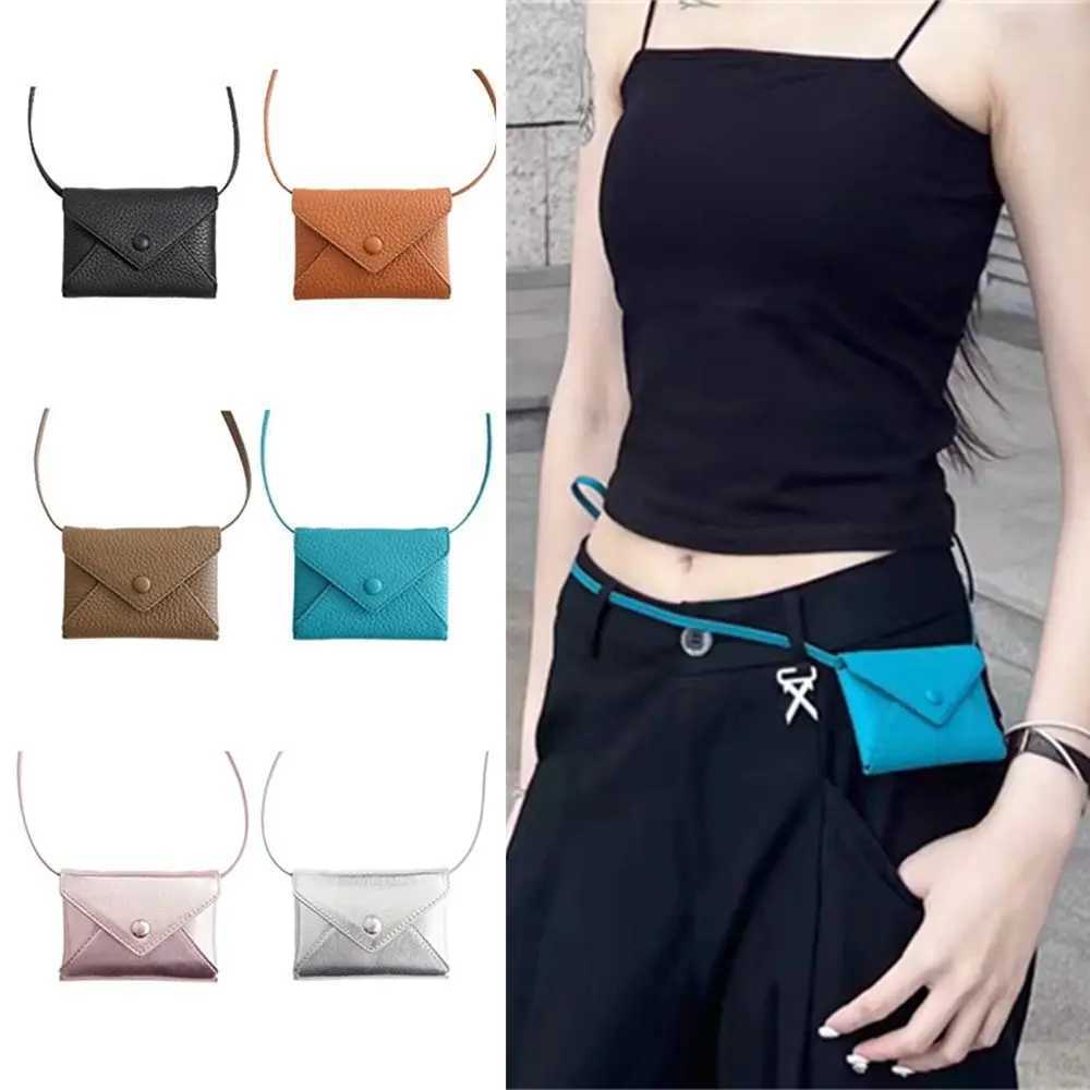 New PU Leather Shoulder Bag Solid Color Multifunctional Waist Bag Durable Mini Bag Necklace W250604