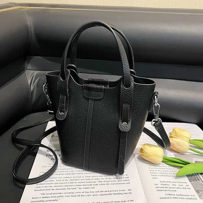 Soft Leather Bucket Small Bag for Women 2025 New Senior Ins Fashion Single Shoulder Crossbody Bag Casual All-Match Handbag XJ250604