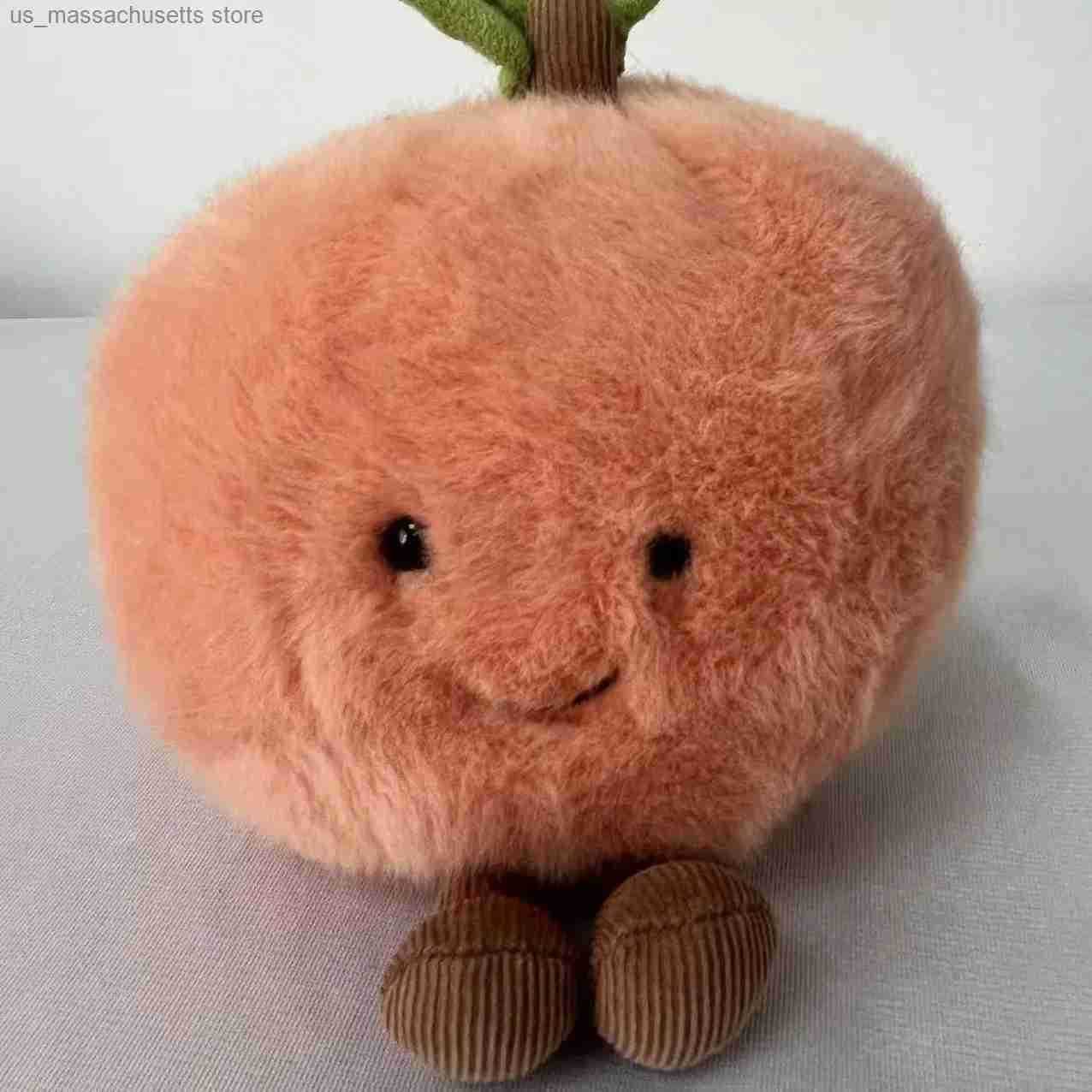 2025 Peach Pear Cherry Plush Doll Smiling Face Fruit Series Home Bedroom Decoration Pet Interactive Toy Birthday Gift y250604BD3D
