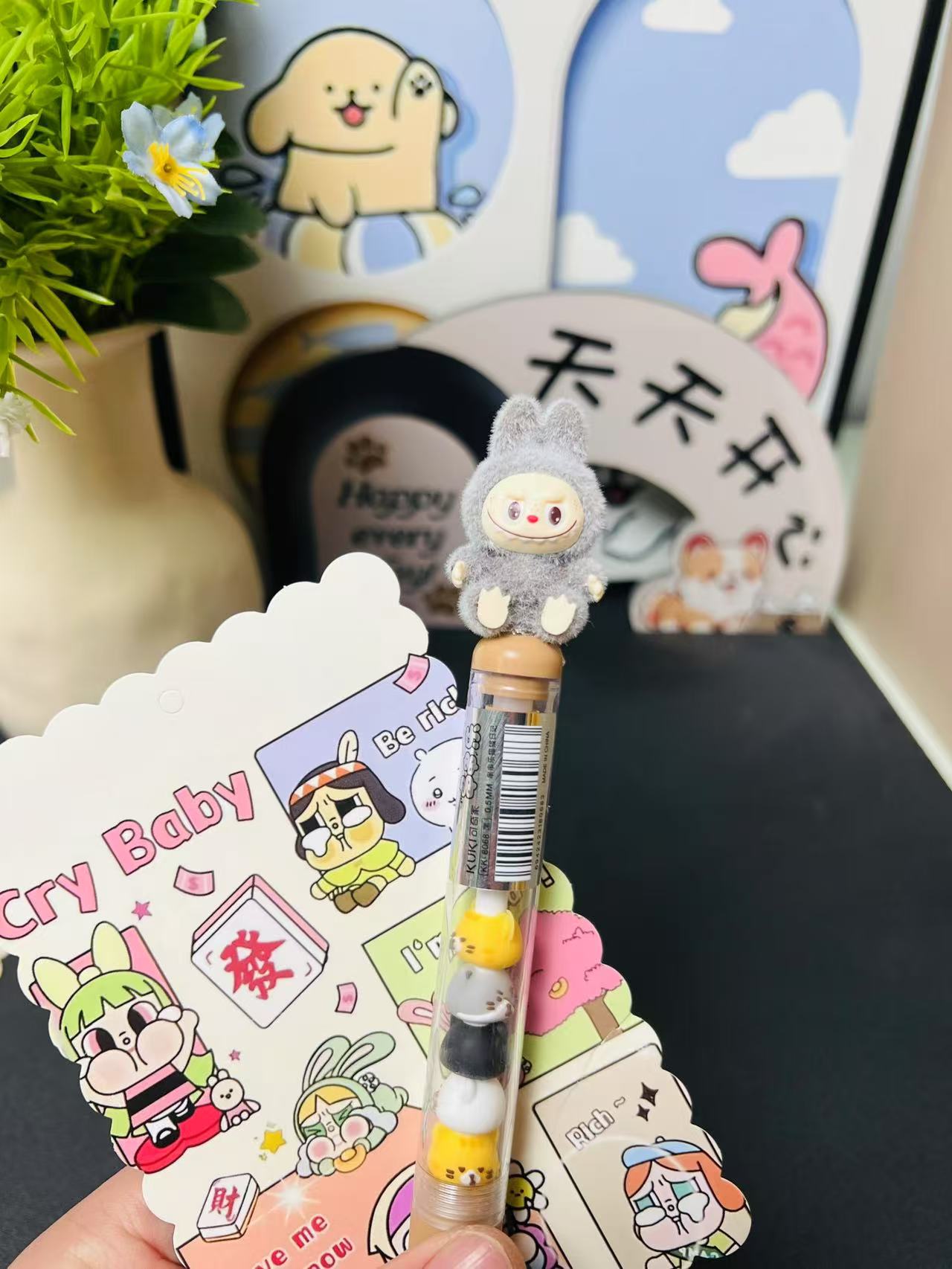 Wholesale high-quality handmade neutral pens office stationery labubu pens back to school supplies Stationery suppl
