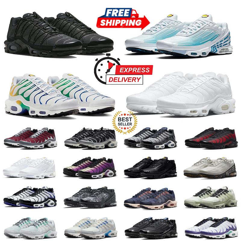 free shipping Tn Plus tns designer shoes Running Shoes tn Fr Toggle Utility men Triple White Metallic Reflective Mens shoes Trainers sneakers