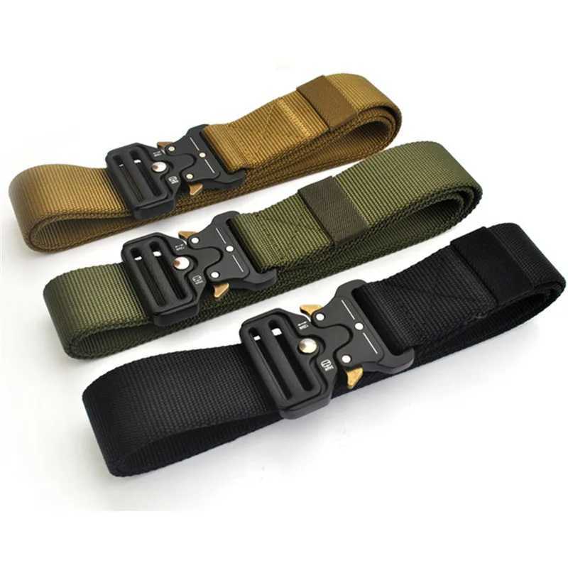 Plus Size 150 170cm Mens Belt Army Outdoor Hunting Tactical Multi Function Combat Survival Marine Corps Canvas Nylon Belts 2024 W250604