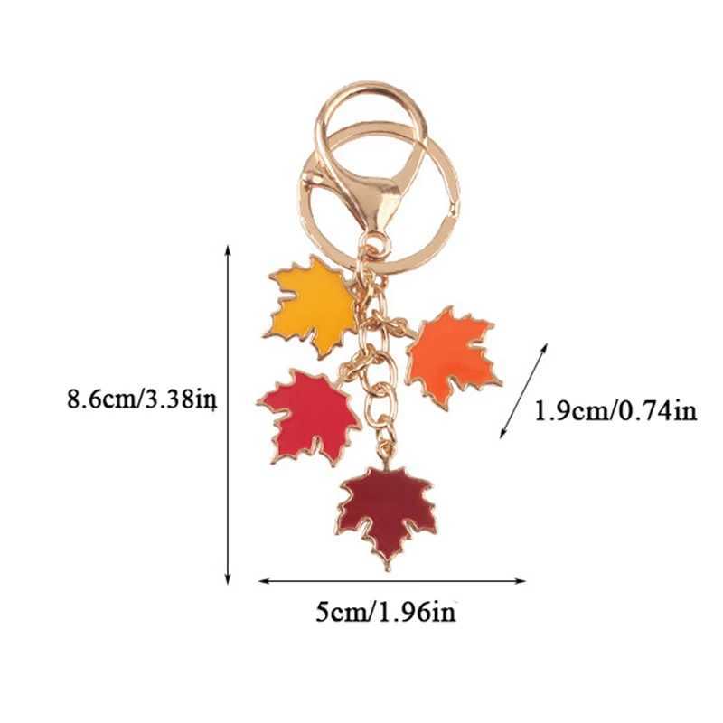 Pearl Alloy Maple Leaf Keychain Pendant Bag Decorate Car Keychain Dropping Oil Alloy Pendant DIY Creative Enamel Plant Key Rings W250604