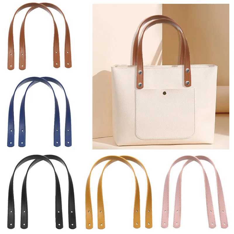 2pcs Pu Handles For Womens Bags Detachable Accessories For Handbags DIY Shoulder Bag Strap With Silver Rivets Tote Bag Handles W250604
