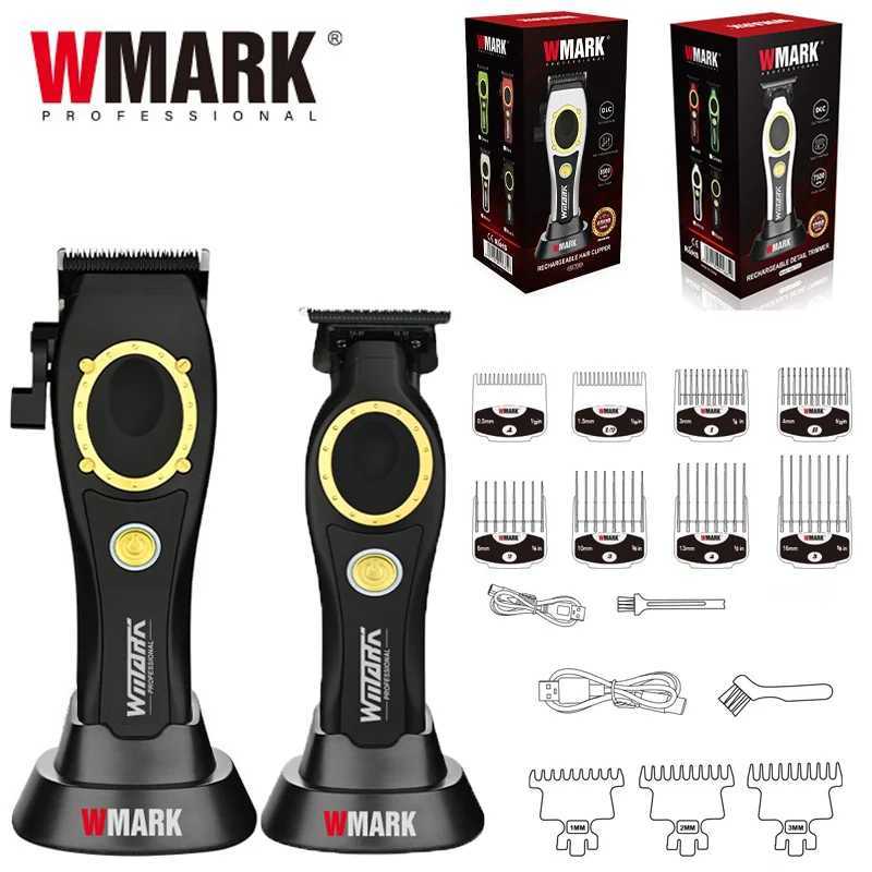 NG-7030 WMARK Mens Professional Barber Salon Hair Clipper with Charging Base 4500mAh Trimmer 8500RPM High Speed Magnetic CombXJ250604