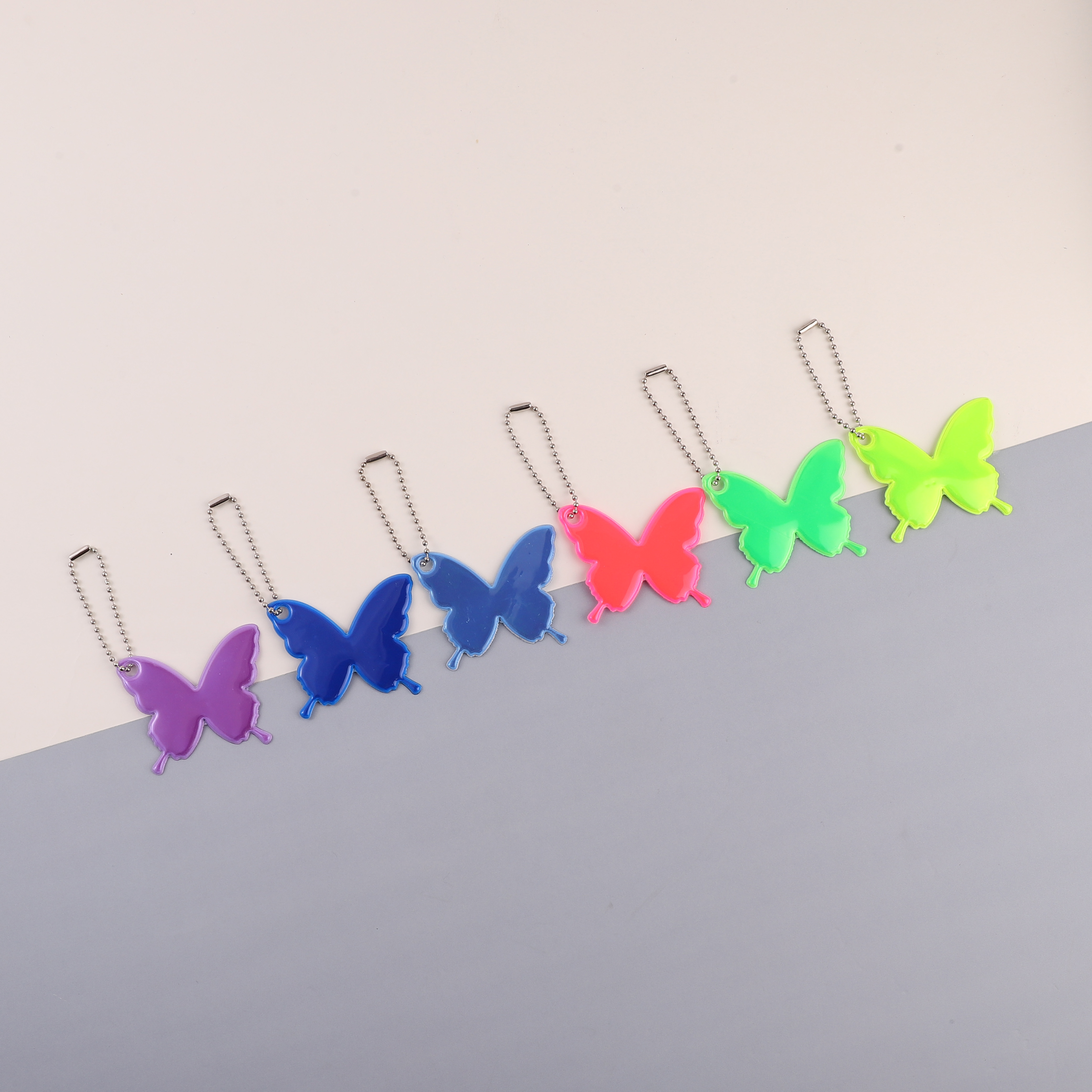 Reflective Butterfly Shape Backpack Pendant Enhancing Evening Visibility - Customizable Bulk Orders Available