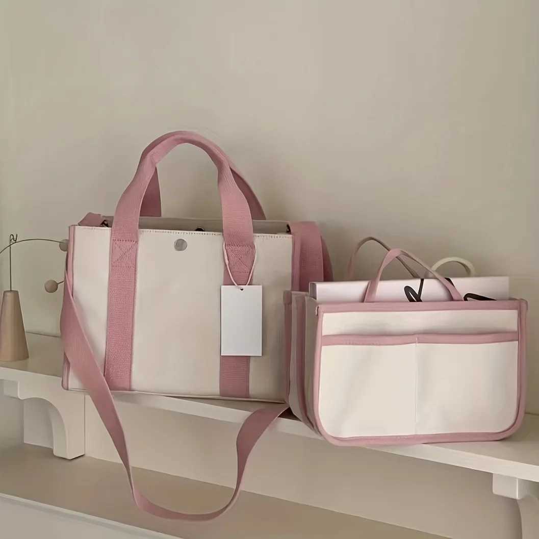 Korean Instagram Mommy Bag New Canvas One Shoulder Diagonal Straddle Bag Large Capacity Multi functional Mom and Baby Bag XJ250604