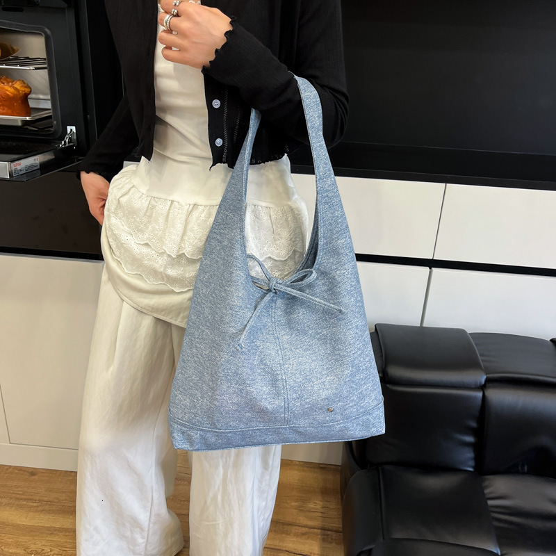 designer High-end 2025 New Korean Style Niche Women's Bag Versatile French Style Bowknot Large Capacity Shoulder Underarm Tote Bag