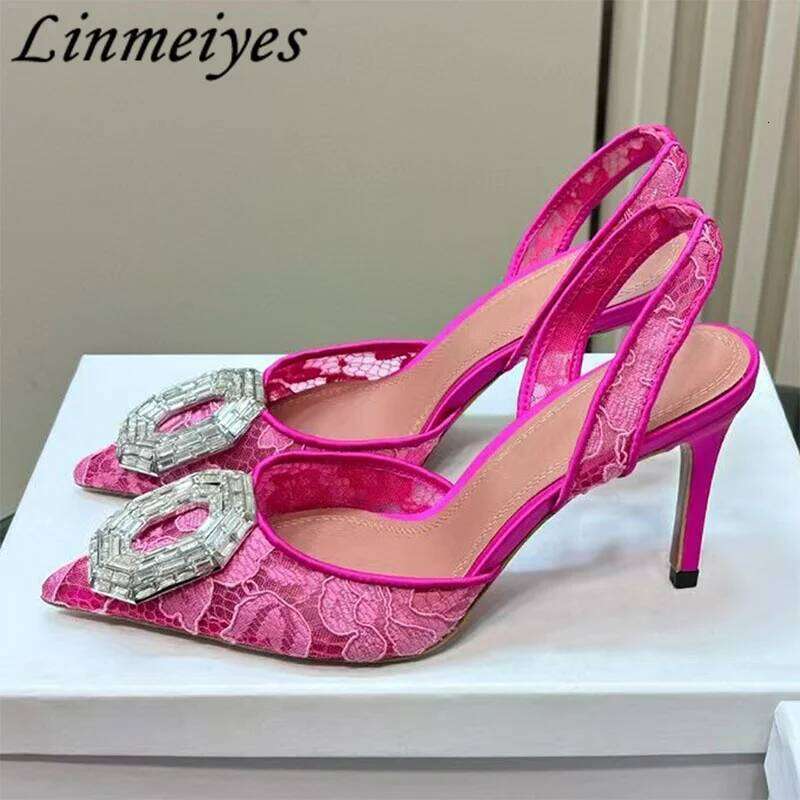 Rhinestone Slippers Woman High Heels Party Dress Shoes Summer Slides Stiletto Crystal Gladiator Sandals Women