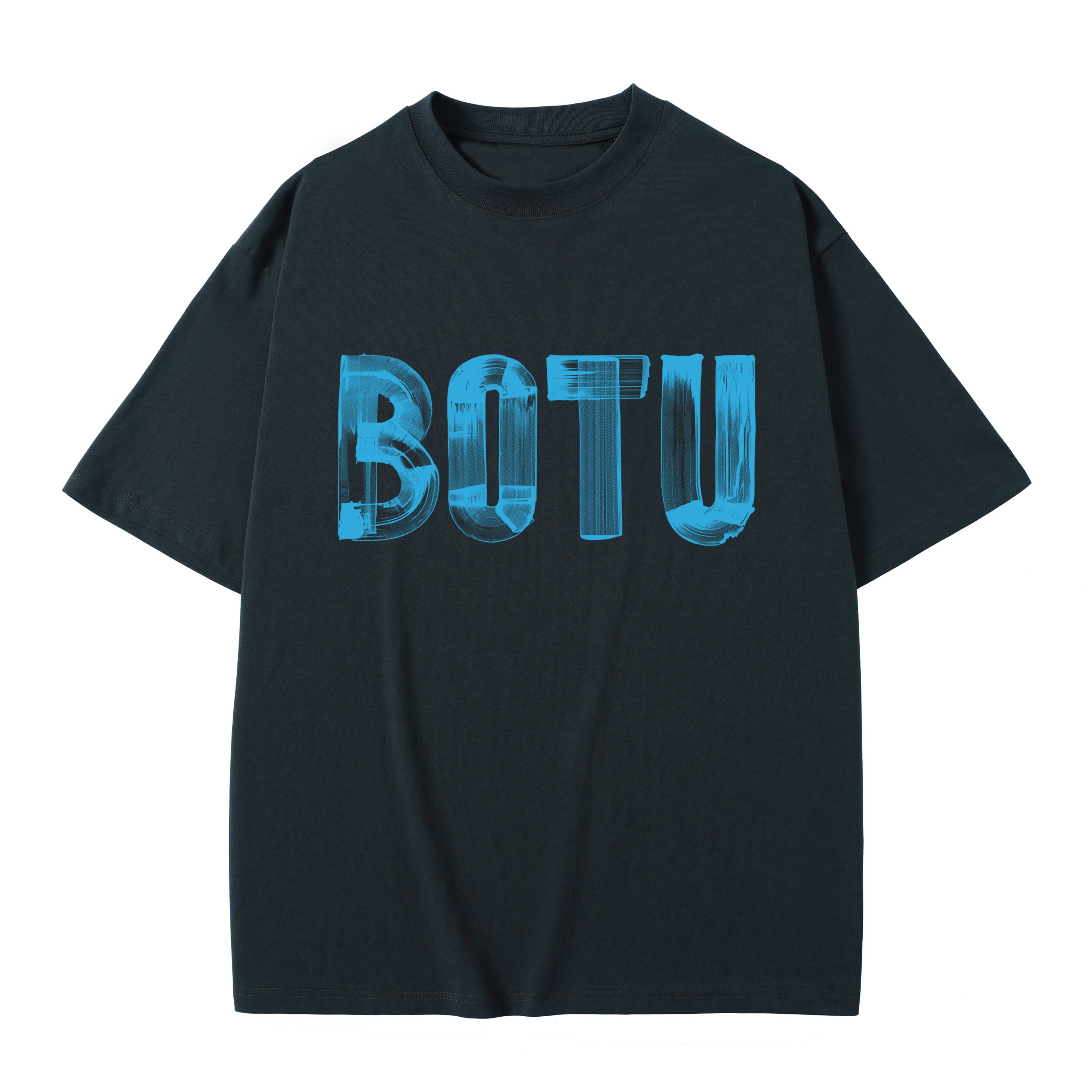 T-shirt men's top designer cotton T-shirt blue logo Painting short sleeved clothing high-quality fashionable T-shirt BROADTRUE