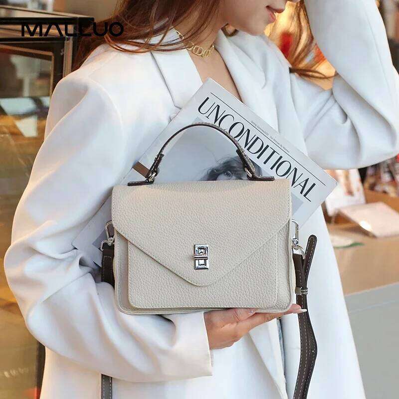 OLOEY Women Natural Cow Genuine Leather Shoulder Female Large Capacity Casual Crossbody Bag Lady Cowhide Fashion Commuting Handbag