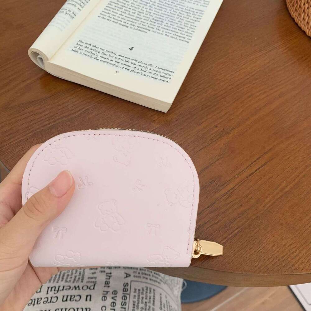 New Cartoon Short Coin Purse Cute Student Simple Embossed Niche Design Holder Women Multi-Card Slot Card Bag