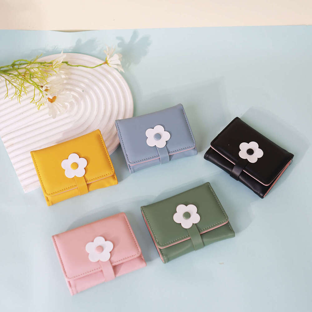 Trendy Coin Purse 2025 Women's Short Cute Small Flower Korean Style Student 70% off Wallet Card Holder