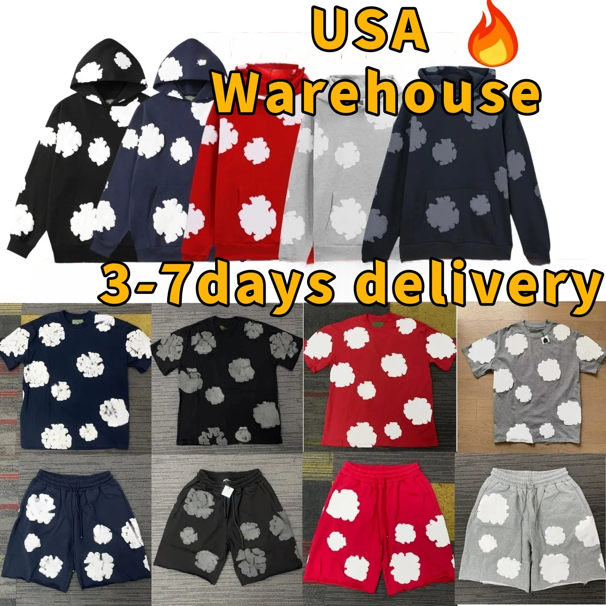 hoodie designer Mens denim hoodie short t shirts pullover hooded shorts designer for man and woman hip hop fashion sweatpants Cotton Wreath Sweatshirt Hip Hop Shorts