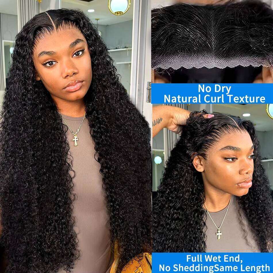 Deep Wave Ready To Pre-Cut Wear And Go Glueless Wigs Lace Front Human Hair Wig For Women