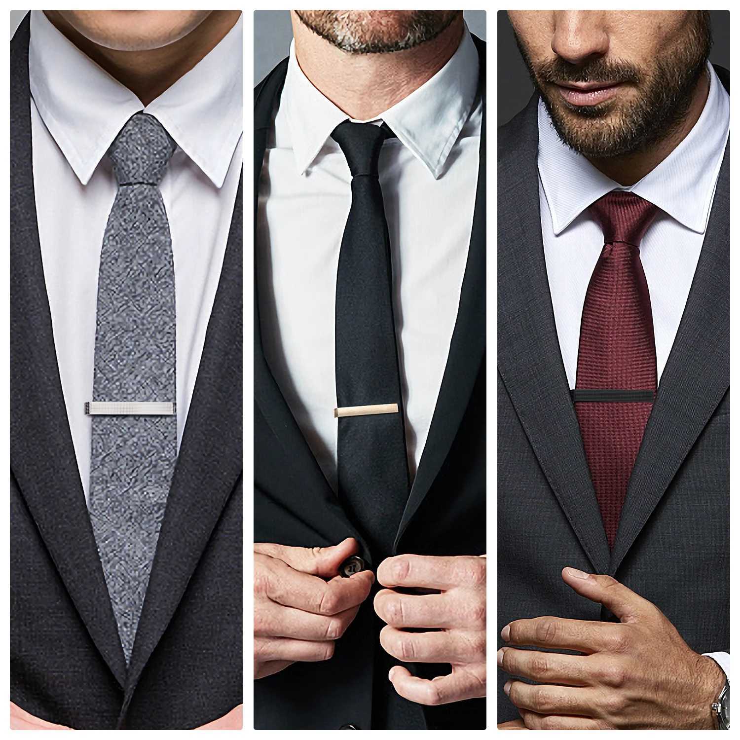 Simple Tie Clip Set Pin 5.5cm Wed Mens Tie Clip Minimalist Tie Clips And Cufflinks Necktie Metal Pins Groomsmen Gifts With Box W250604