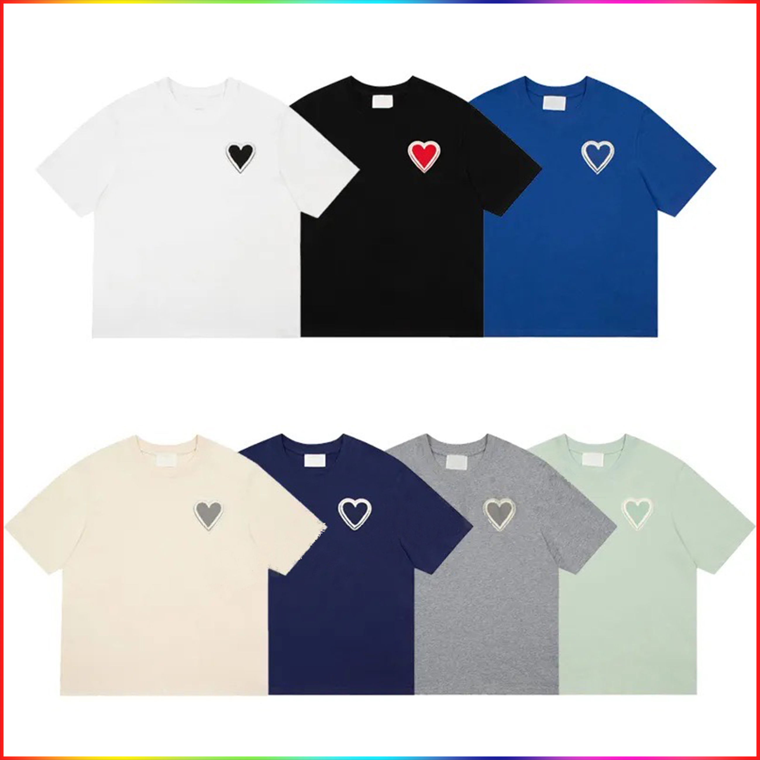 Designer T shirts Mens Womens T shirts Fashion Autumn/Winter Sweater Heart Embroidered Jacquard Sweater 2025 Paris Fashion Loose Luxurys Heart Print Tops Clothing