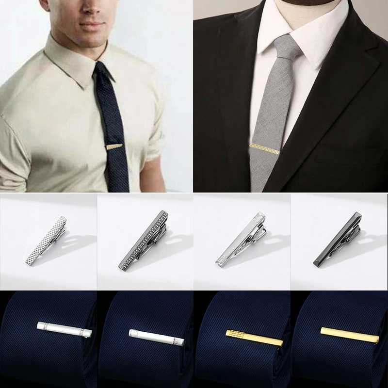 New Metal Silver Color Tie Clip For Men Wedding Necktie Tie Clasp Clip Gentleman Ties Bar Crystal Tie Pin For Mens Accessories W250604