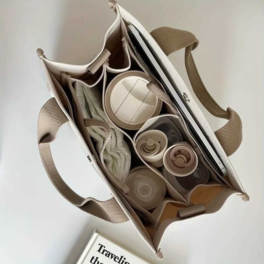 Korean Instagram Mommy Bag New Canvas One Shoulder Diagonal Straddle Bag Large Capacity Multi functional Mom and Baby Bag XJ250604