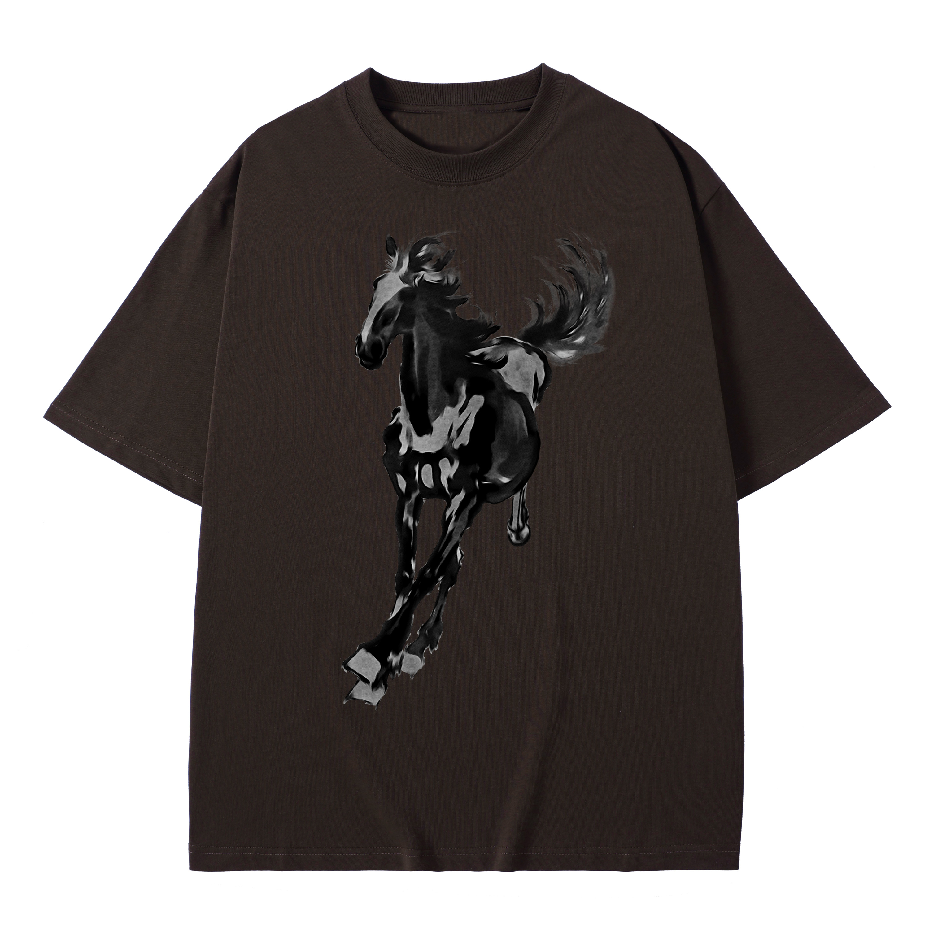 T-shirt men's top designer cotton T-shirt the silvery fine horse short sleeved clothing high-quality fashionable T-shirt BROADTRUE