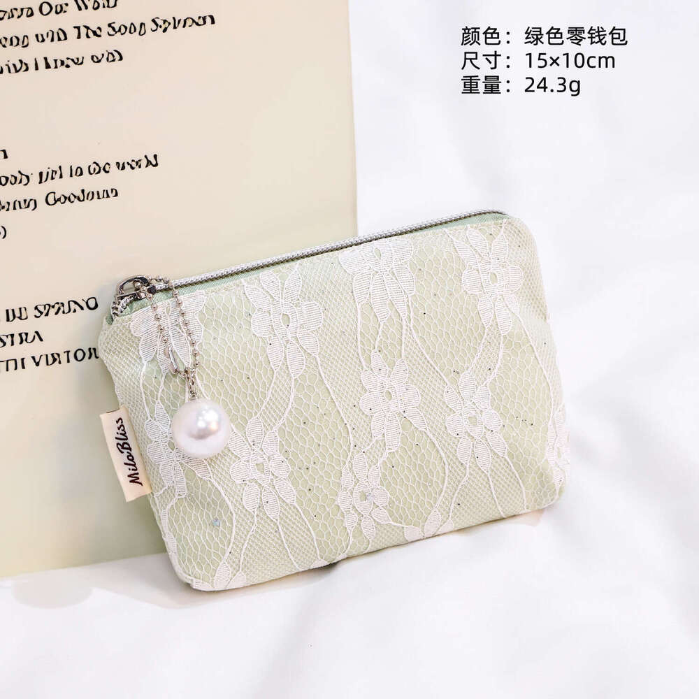 New Hot-Selling Jacquard Lace Pearl Cute Coin Purse High-End Small Mini Storage Bag