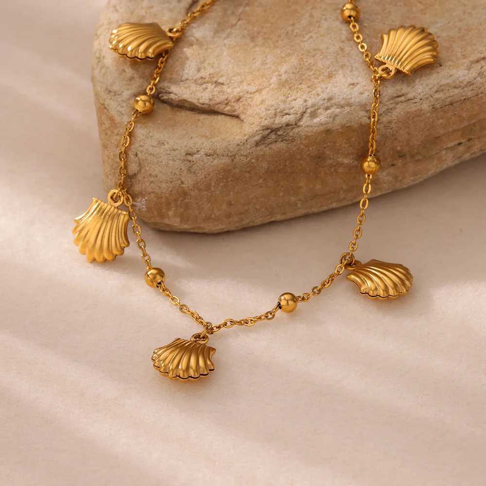 Fashion Shell Anklets for Women Stainless Steel Gold Color Leg Chain Ankle Bracelet Femme Summer Beach Foot Jewelry Gift W250604