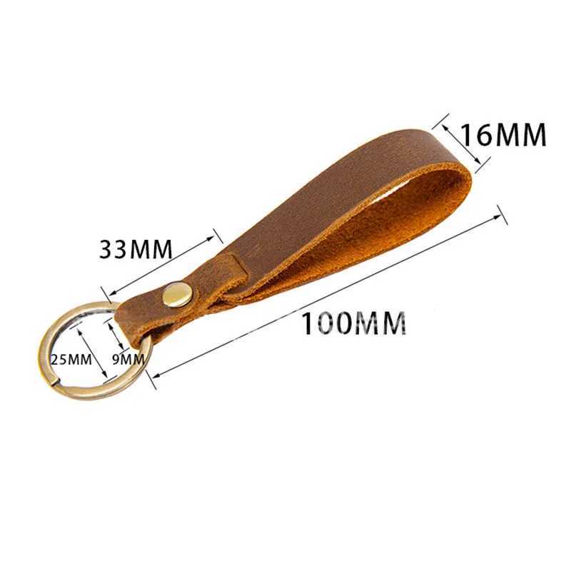 New Classic Vintage Cow Leather Keychain Men Personality Fashion Leather Car Key Ring K5057 M250604