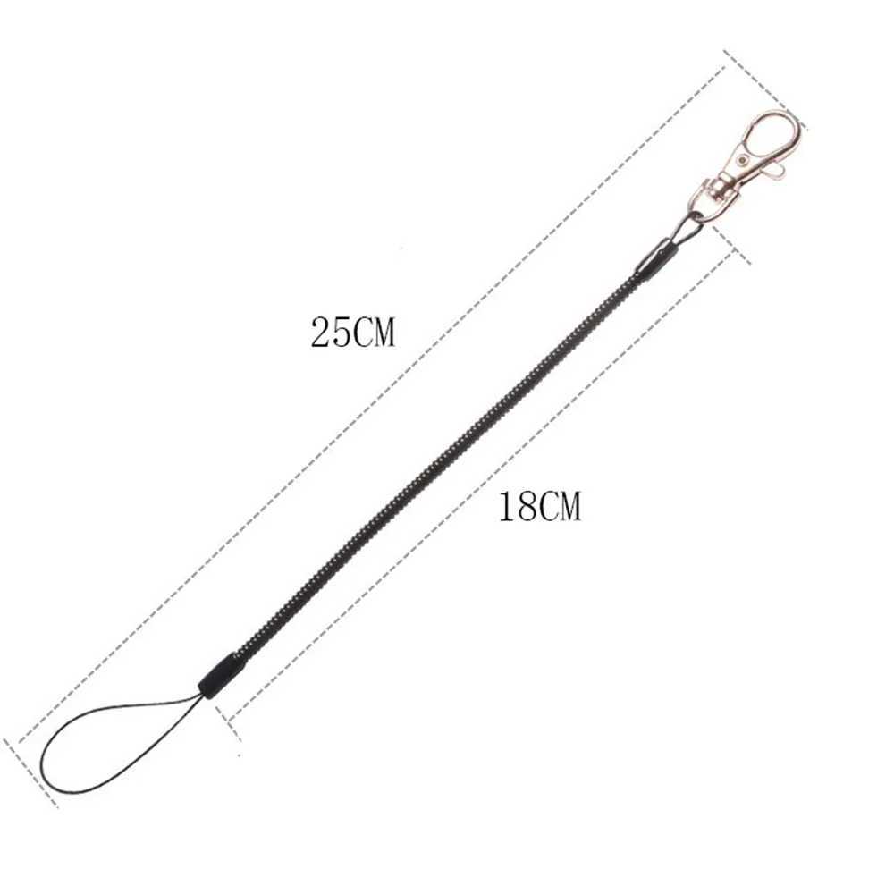 Fashion Black Plastic Spring Elastic Keychain Fishing Coil Elastic Lanyard Spring Coil Lobster Clip Keychain Anti-Lost Hanging M250604
