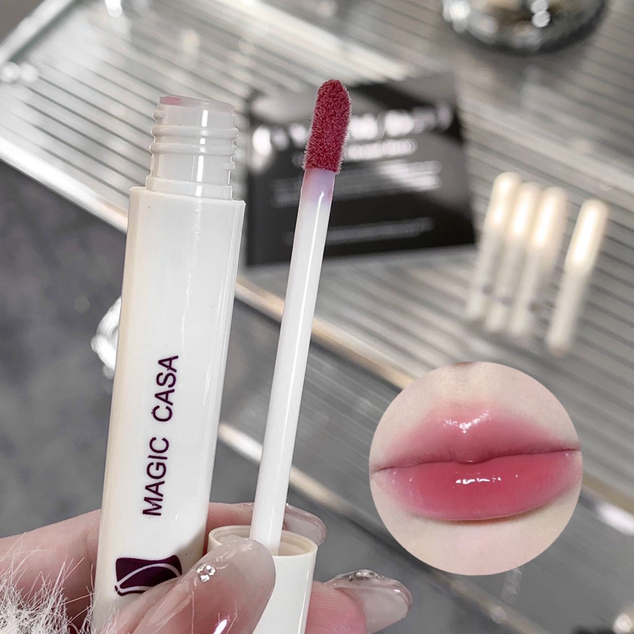 5-piece White Chocolate Mirror Lip Gloss, non-stick, creamy lip gloss set for all skin types, for everyday use DH1006