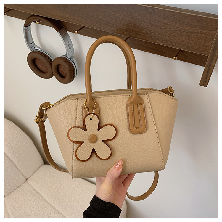 designer Textured Handbag Korean Style New Simple Fashion Flower Bucket Bag Single Shoulder Crossbody Bag Pendant Mini Cute