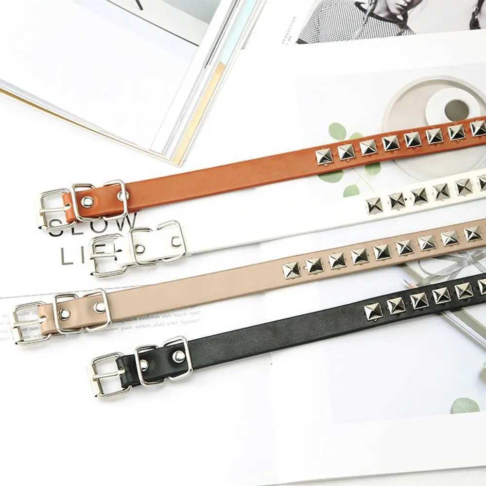 New Punk Rivet PU Leather Waist Strap Belt For Women Men Gothic Thin Metal Buckle Belts for Jeans Dresses Waistband Adjustable W250604