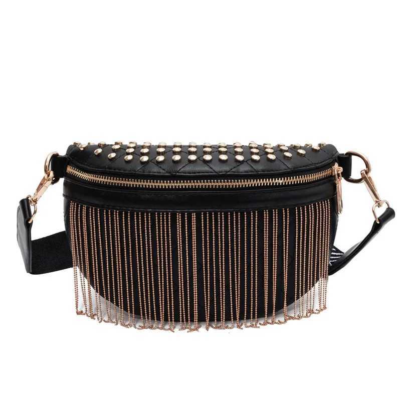 Large Capacity Waist Pack Fashion Waist Bag Capacity Crossbody Chest Bag Women Waist Bag Casual Rivet Design Travel Pack W250604
